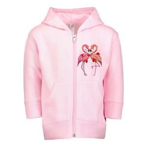 Valentine Flamingos Toddler Zip Fleece Hoodie