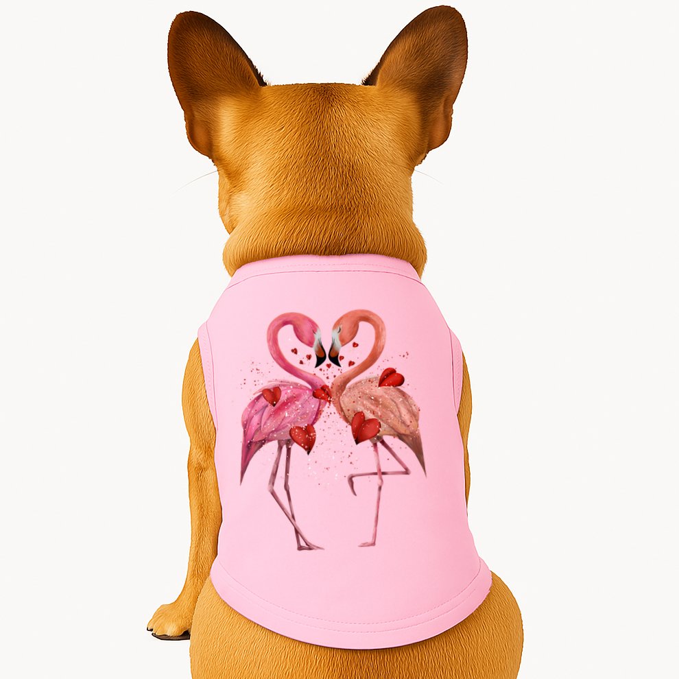 Valentine Flamingos Doggie Tank