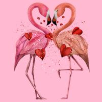 Valentine Flamingos Doggie Tank