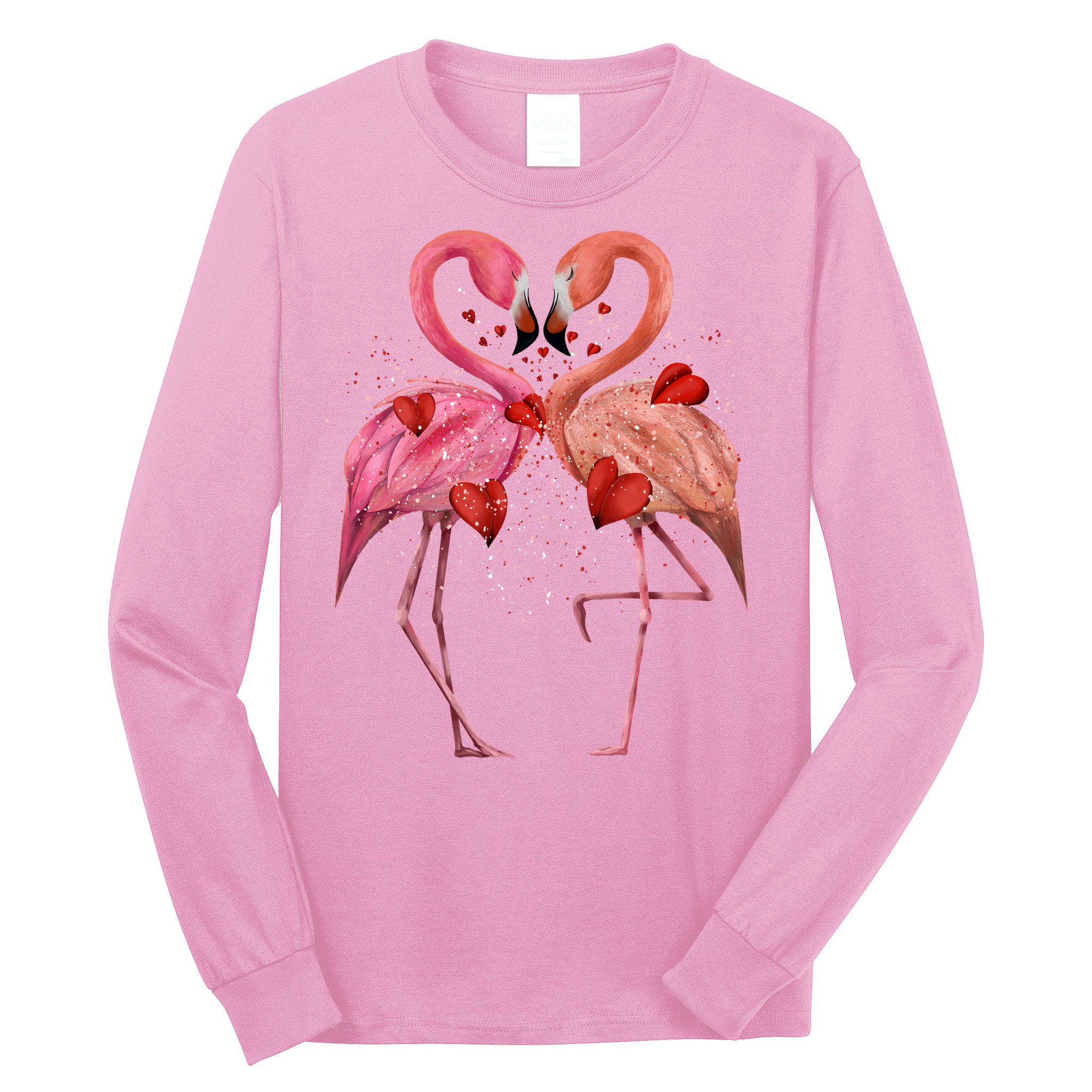 Valentine Flamingos Long Sleeve Shirt