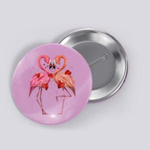 Valentine Flamingos Button