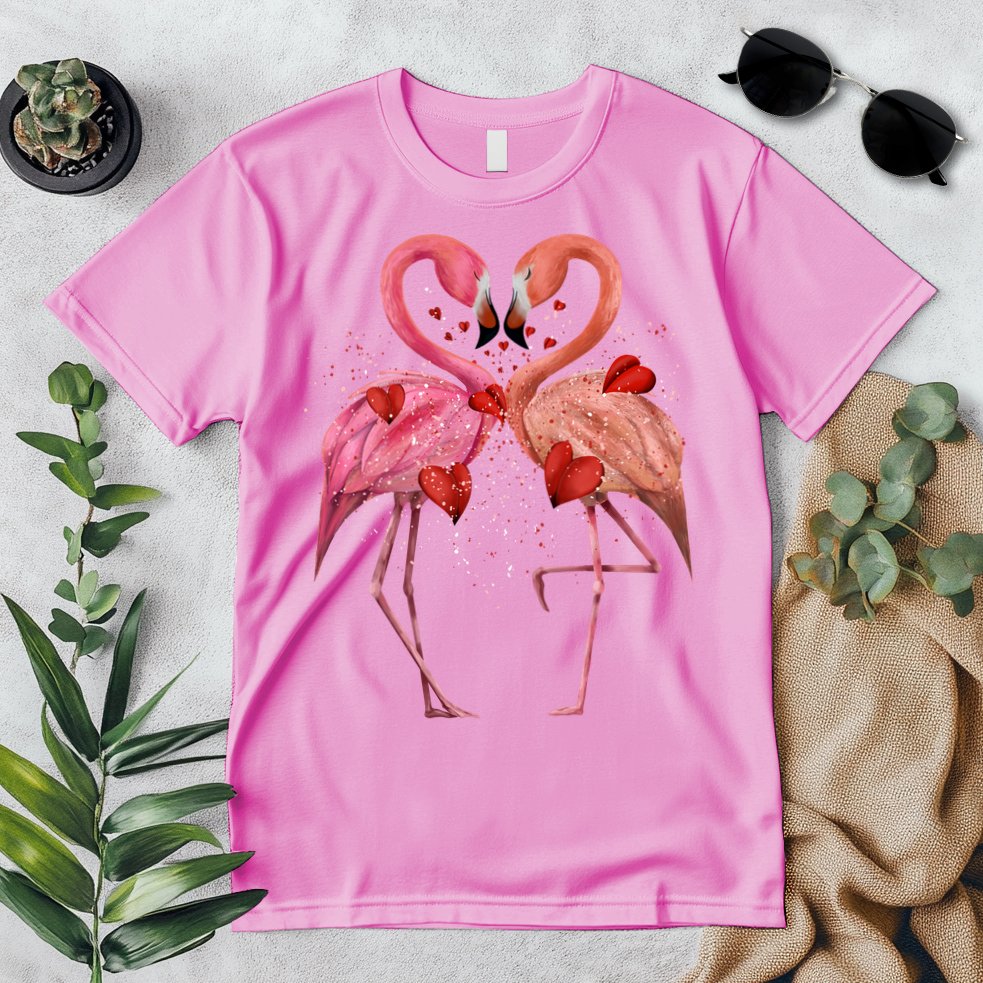 Valentine Flamingos Premium T-Shirt