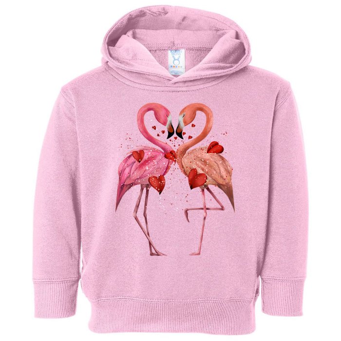 Valentine Flamingos Toddler Hoodie