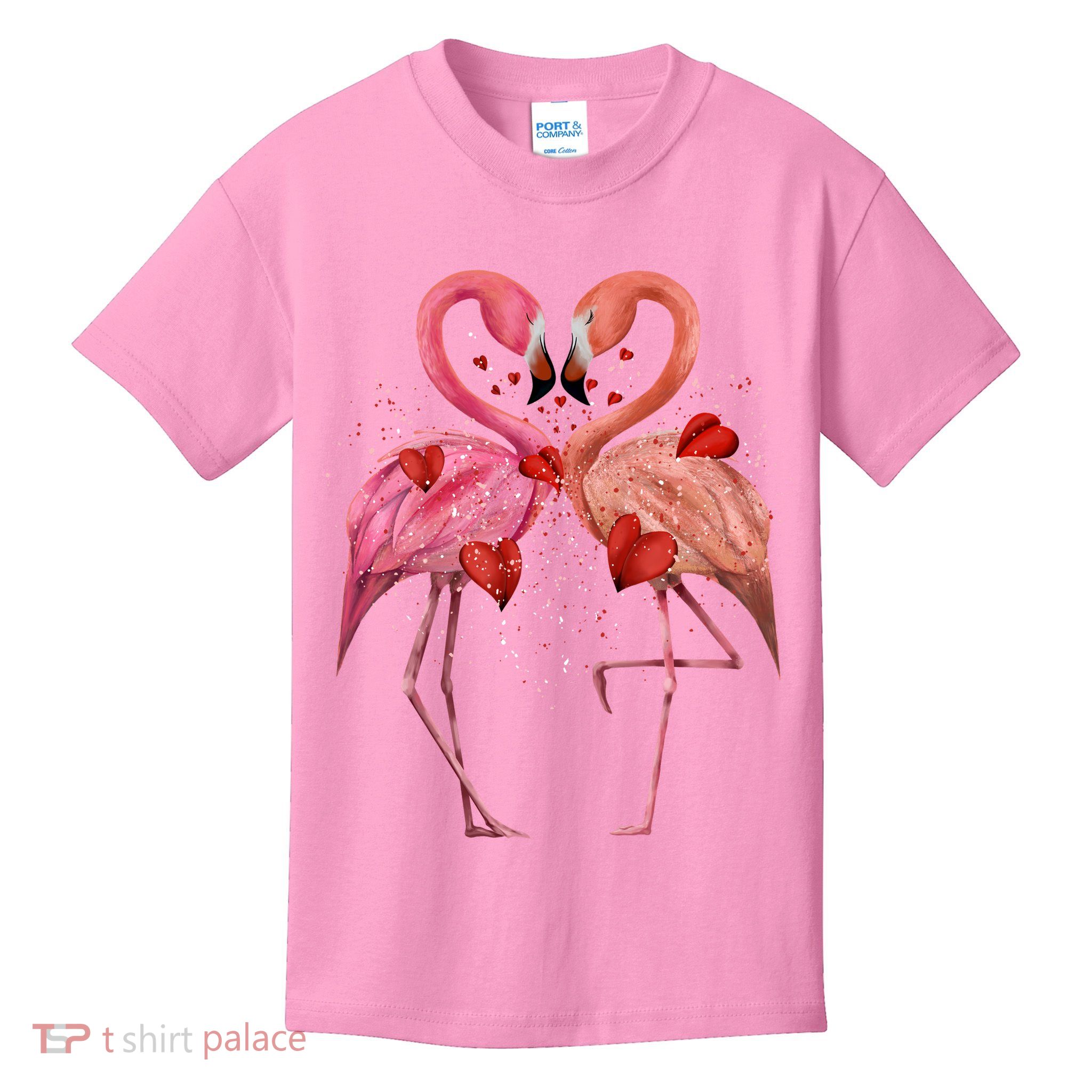 Valentine Flamingos Kids T-Shirt