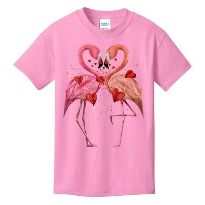 Valentine Flamingos Kids T-Shirt