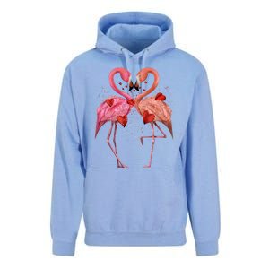 Valentine Flamingos Unisex Surf Hoodie