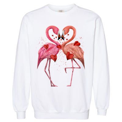 Valentine Flamingos Garment-Dyed Sweatshirt