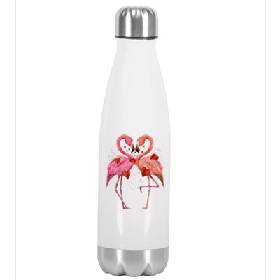 Valentine Flamingos Stainless Steel Insulated Water Bottle