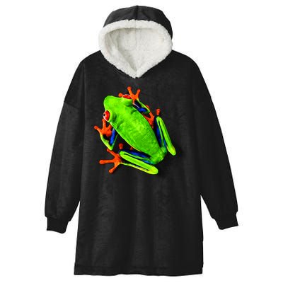 Vibrant Frog Hooded Wearable Blanket