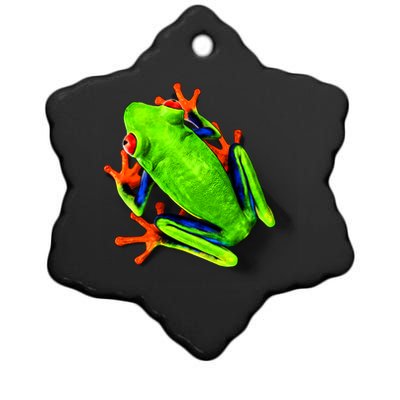 Vibrant Frog Ceramic Star Ornament