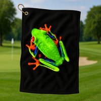 Vibrant Frog Golf Towel