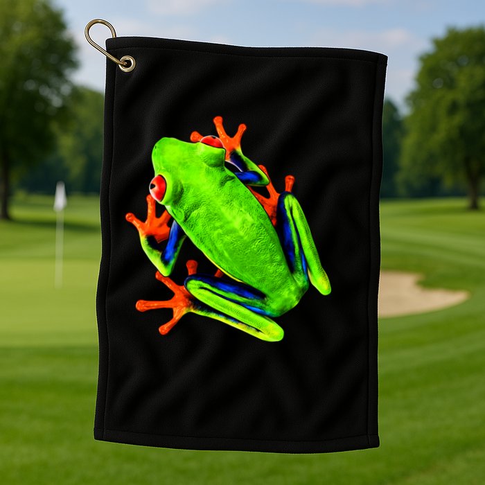 Vibrant Frog Golf Towel