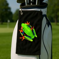 Vibrant Frog Golf Towel