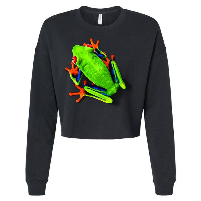 Vibrant Frog Cropped Pullover Crew