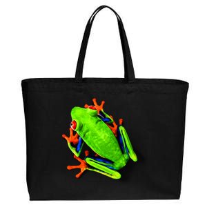 Vibrant Frog Cotton Canvas Jumbo Tote