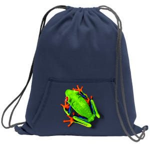 Vibrant Frog Sweatshirt Cinch Pack Bag