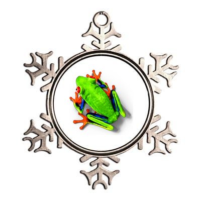 Vibrant Frog Metallic Star Ornament