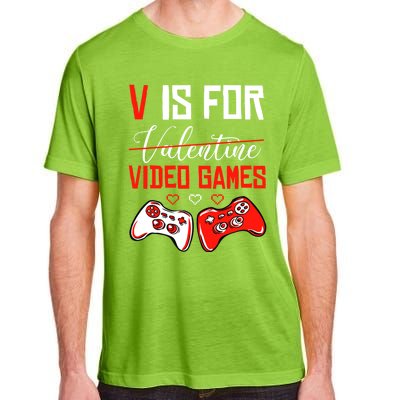 V For Video Games Anti Valentine's Day Gift For Game Lover Funny Gift Adult ChromaSoft Performance T-Shirt