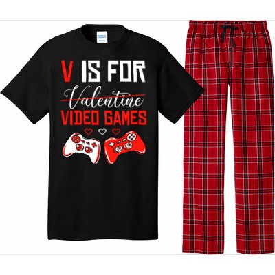 V For Video Games Anti Valentine's Day Gift For Game Lover Funny Gift Pajama Set