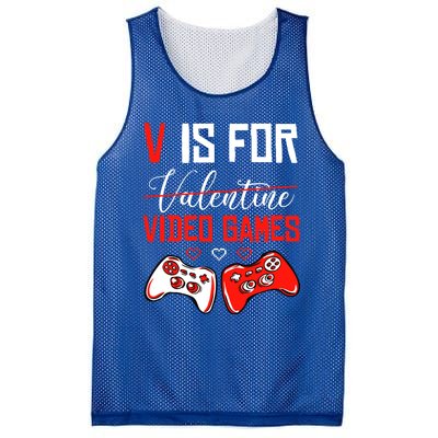 V For Video Games Anti Valentine's Day Gift For Game Lover Funny Gift Mesh Reversible Basketball Jersey Tank