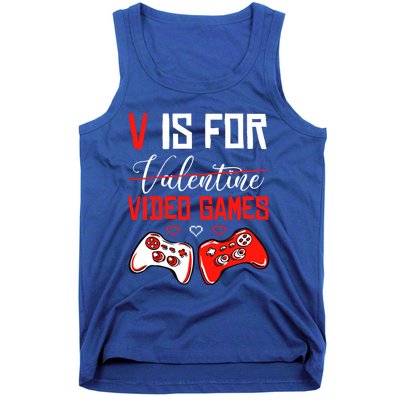 V For Video Games Anti Valentine's Day Gift For Game Lover Funny Gift Tank Top