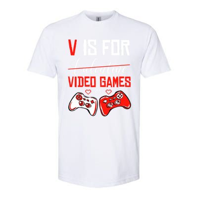 V For Video Games Anti Valentine's Day Gift For Game Lover Funny Gift Softstyle CVC T-Shirt