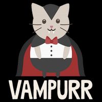 Vampurr Funny Vampire Cat Halloween Gift Button