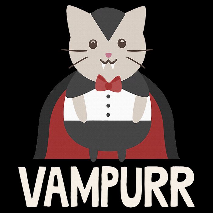 Vampurr Funny Vampire Cat Halloween Gift Button