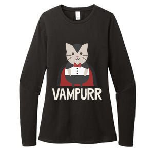 Vampurr Funny Vampire Cat Halloween Gift Womens CVC Long Sleeve Shirt