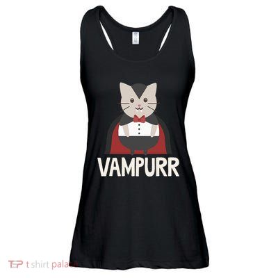 Vampurr Funny Vampire Cat Halloween Gift Ladies Essential Flowy Tank