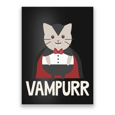 Vampurr Funny Vampire Cat Halloween Gift Poster
