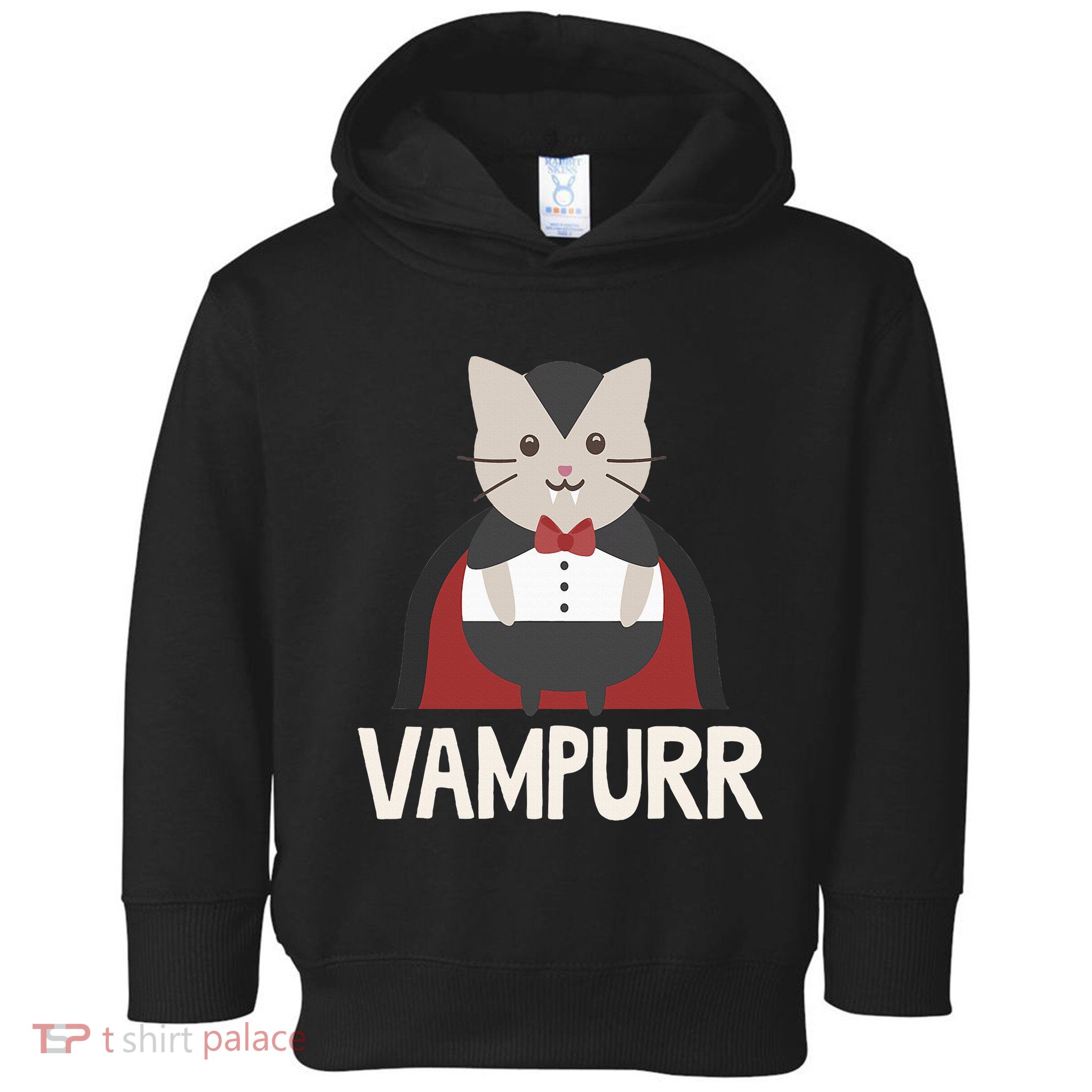 Vampurr Funny Vampire Cat Halloween Gift Toddler Hoodie