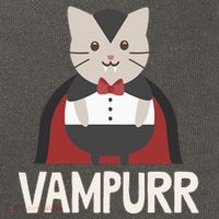 Vampurr Funny Vampire Cat Halloween Gift Cotton Canvas Backpack