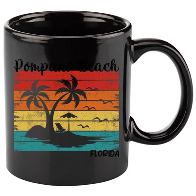 Vintage Family Vacation Florida Pompano Beach Cute Gift 11oz C Handle Ceramic Mug