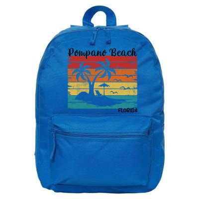 Vintage Family Vacation Florida Pompano Beach Cute Gift 16 in Basic Backpack