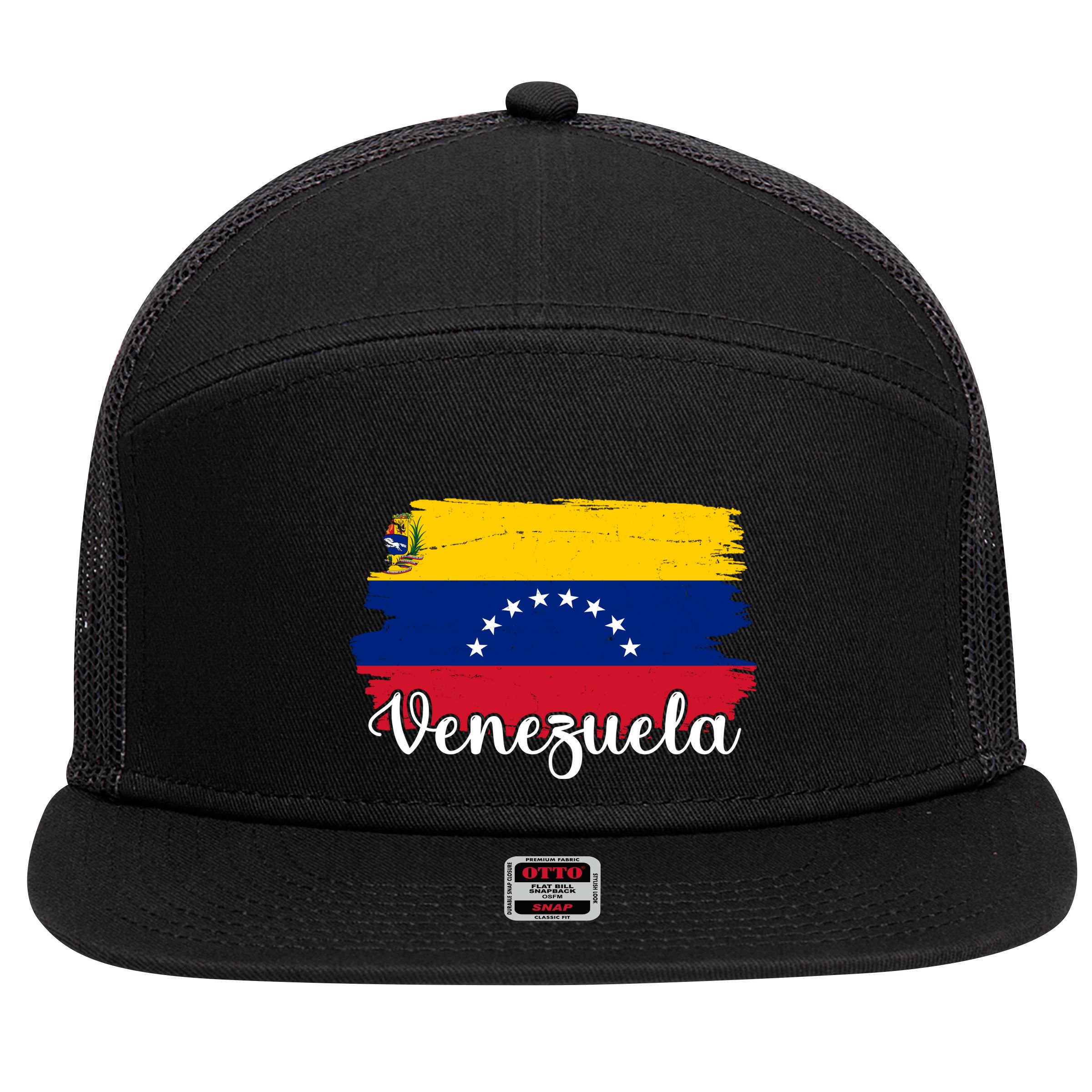 Venezuela Flag 7 Panel Mesh Trucker Snapback Hat