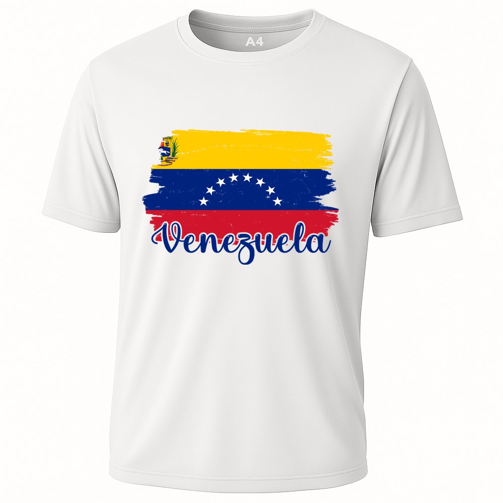 Venezuela Flag Cooling Performance Crew T-Shirt