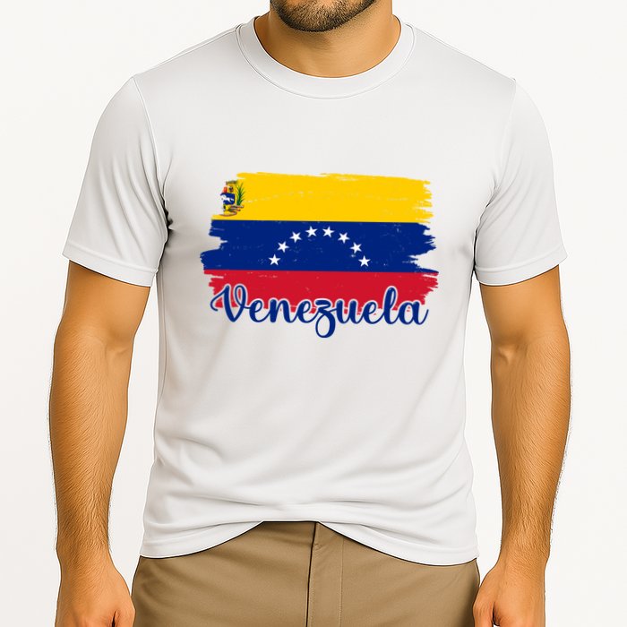 Venezuela Flag Cooling Performance Crew T-Shirt