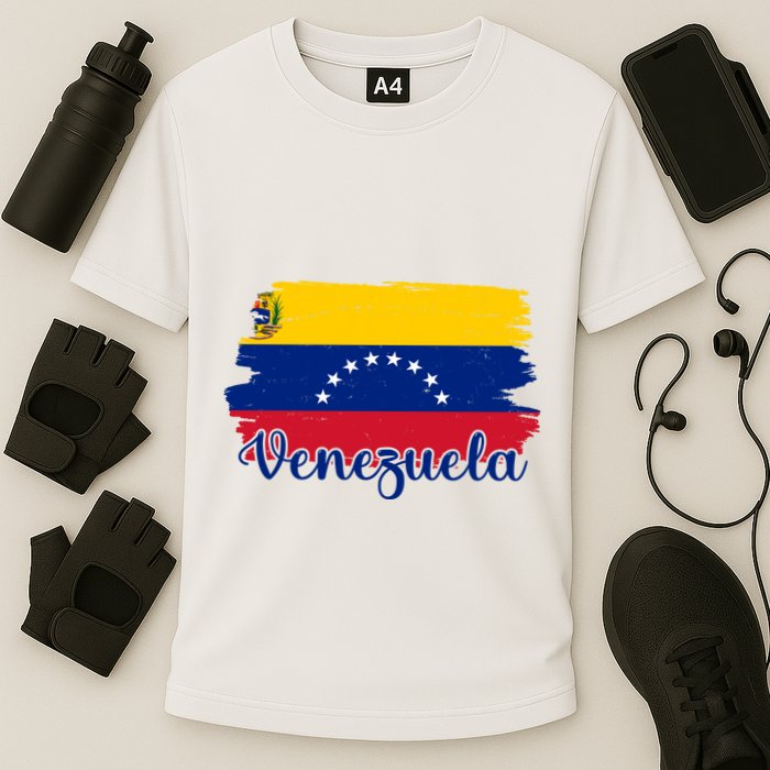 Venezuela Flag Cooling Performance Crew T-Shirt