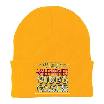 V For Video Games Valentines Day Knit Cap Winter Beanie