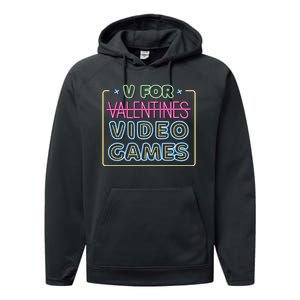 V For Video Games Valentines Day Performance Fleece Hoodie