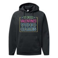 V For Video Games Valentines Day Performance Fleece Hoodie