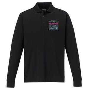 V For Video Games Valentines Day Performance Long Sleeve Polo