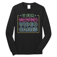 V For Video Games Valentines Day Long Sleeve Shirt