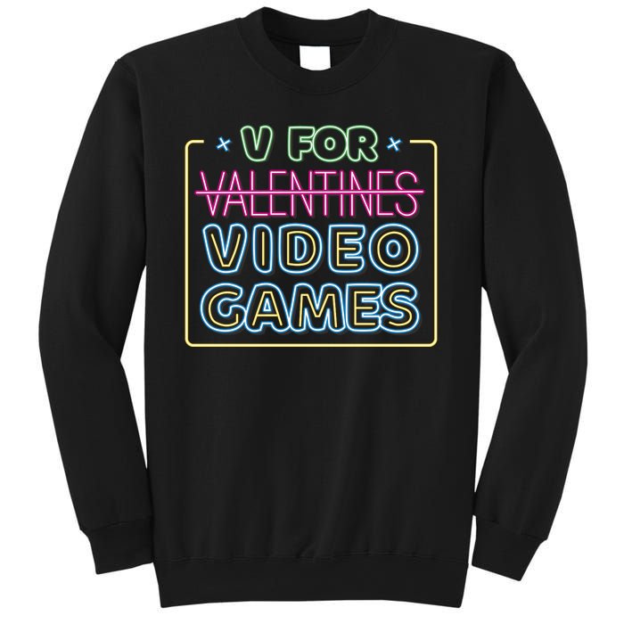 V For Video Games Valentines Day Sweatshirt