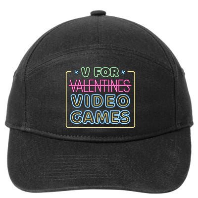 V For Video Games Valentines Day 7-Panel Snapback Hat