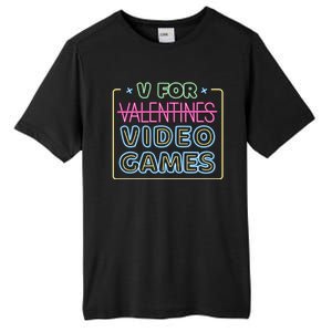 V For Video Games Valentines Day Tall Fusion ChromaSoft Performance T-Shirt