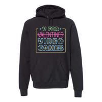 V For Video Games Valentines Day Premium Hoodie