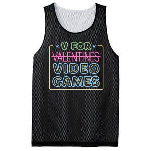 V For Video Games Valentines Day Mesh Reversible Basketball Jersey Tank