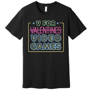 V For Video Games Valentines Day Premium T-Shirt